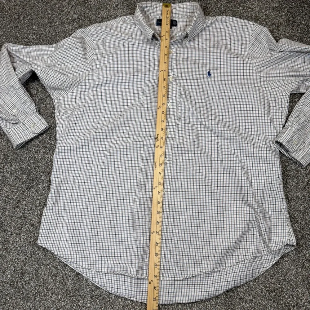 Ralph Lauren Mens‎ XXL Custom Fit Multicolor Plaid Button Down Shirt Cotton
